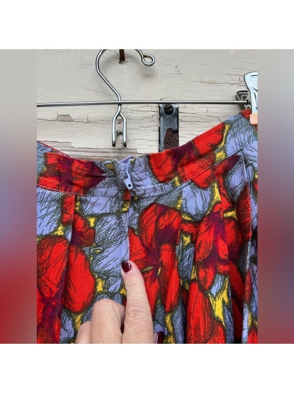 H&M Cotton Floral Skater Full Pleated 50s Style Retro Rockabilly Skirt 12 - Picture 9 of 10